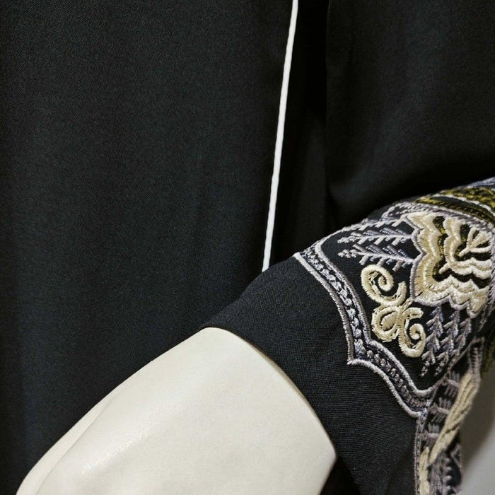 Elegant  Embroidered Temperament Open Abaya (MOA062)