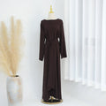 Elegant Lace-up Slim Fit Crepe Abaya (MA136)