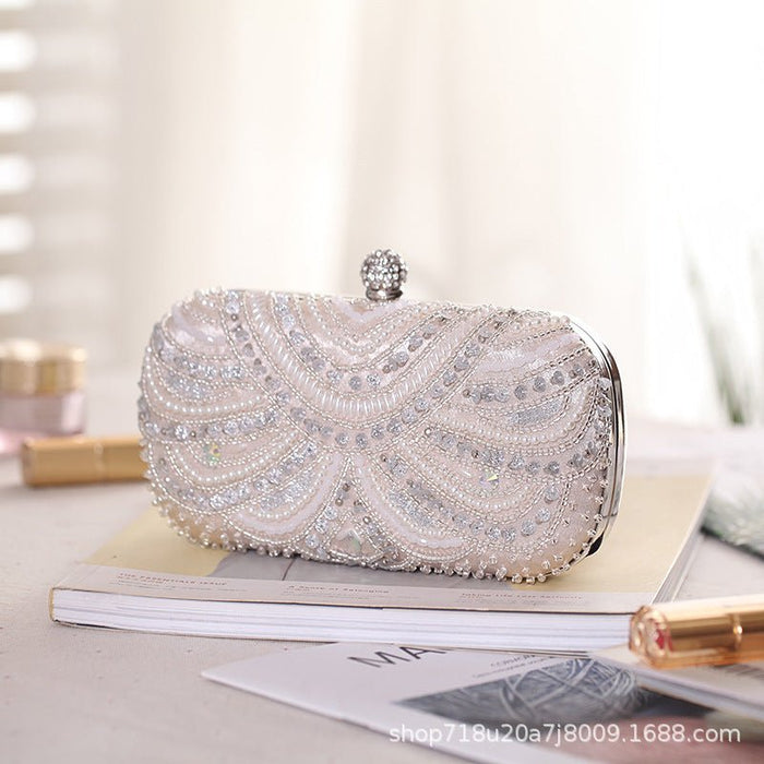 Elegant Pearl-Embellished Clutch Evening Bag for Weddings & Parties (MAC278)