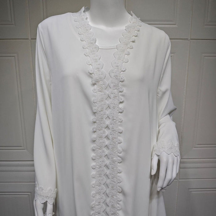 Elegant Prayer Dress with Floral Lace Detail (MOA285)