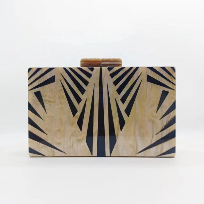 etro Zebra Pattern Dinner Bag  Acrylic Shoulder Chain Clutch for Women(MAC255)