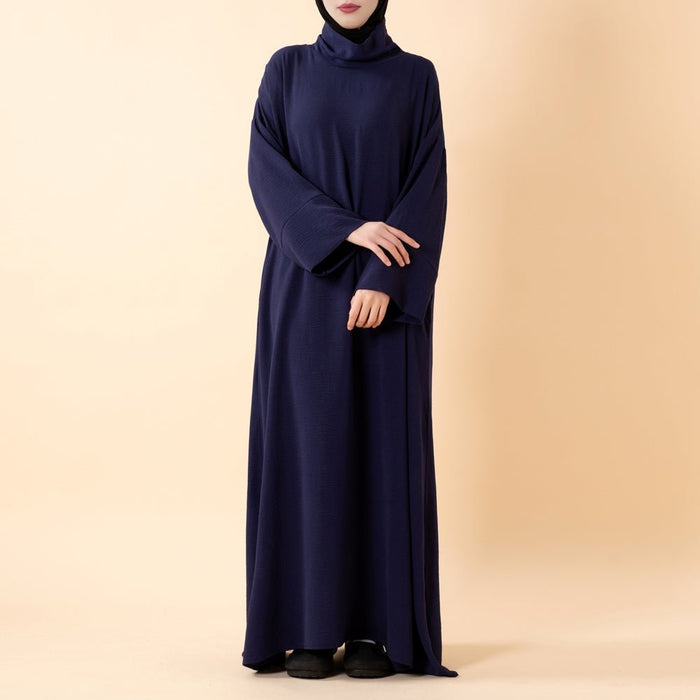 Everyday Crepe Turtleneck Abaya – Relaxed Fit for All Seasons (MA384)