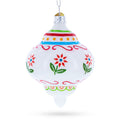 Finial with Floral Pattern Glass Christmas Ornament
