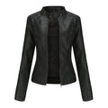 Fitted Moto Jacket | Stand Collar Faux Leather Biker Jacket(MS246)