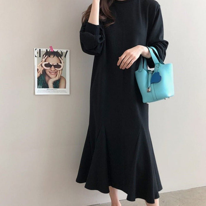 Fleece-Lined Sweatshirt Mermaid Dress(MS193)