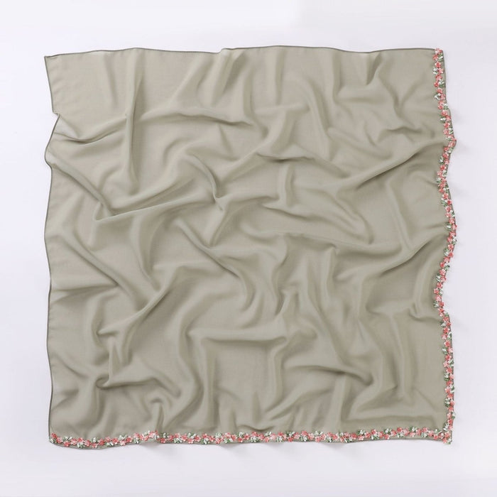 Floral Embellished Chiffon Hijab Scarf (MH221)