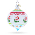 Floral Finial Drop Glass Christmas Ornament