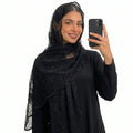 Floral Lace Embroidered Mesh Hijab(MH235)