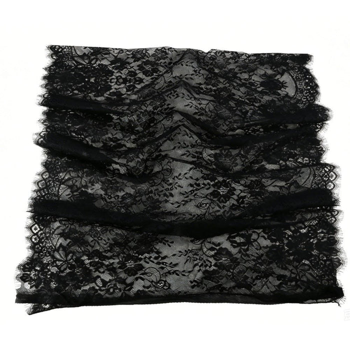 Floral Lace Hijab with Eyelash Fringe Edge(MH237)