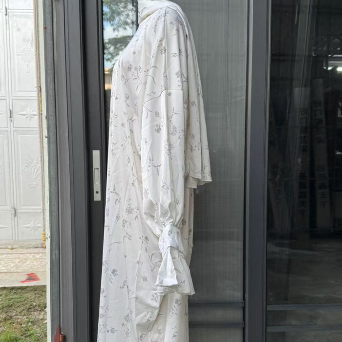 Floral Print Abaya with Matching Hijab (MA413)
