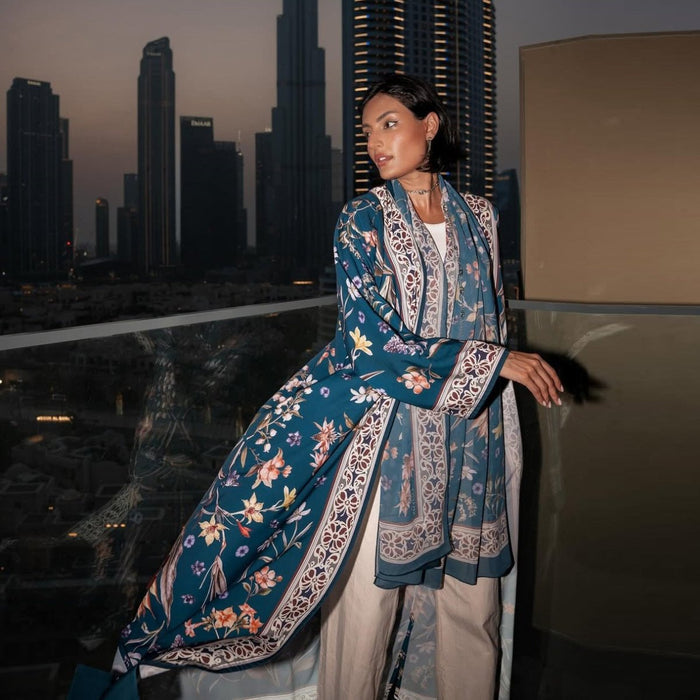 Floral Printed Abaya Set with Hijab (MOA267)