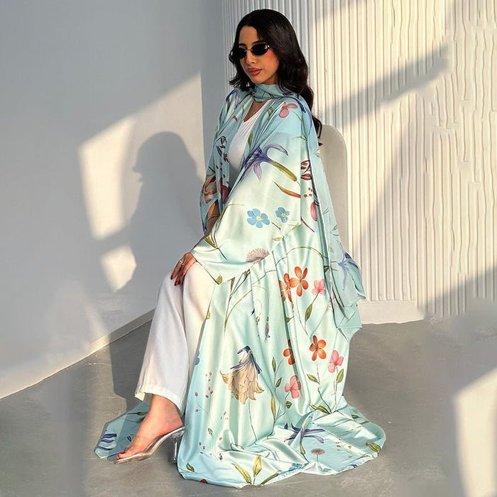 Floral Printed Oversized Abaya with Hijab (MOA297)