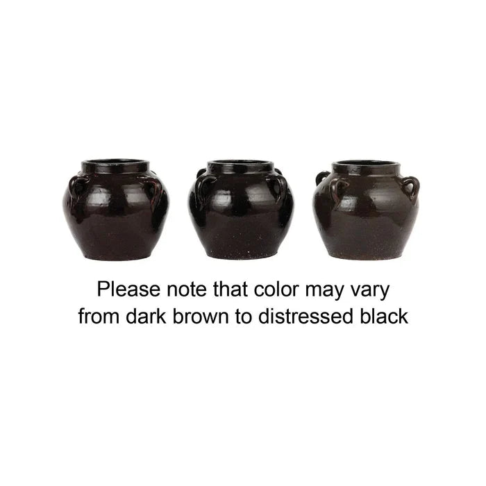 Found Black Clay Jar with Handles