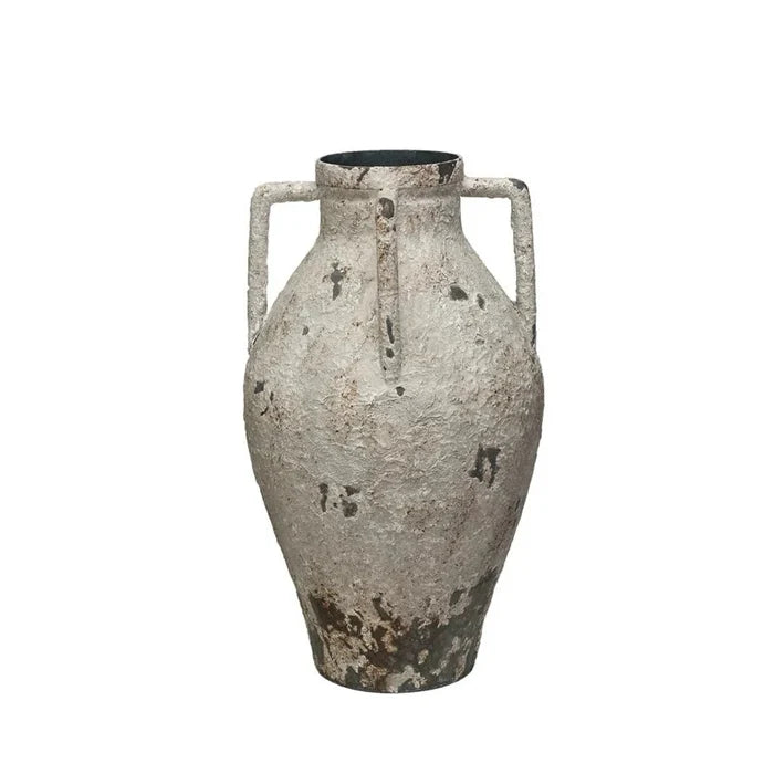 Found Metal Urn with Handles – Vintage-Inspired