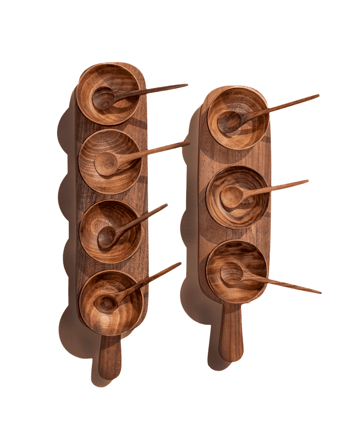Four Condiment Serving Set Tray