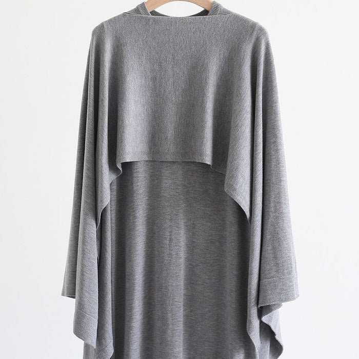 French-Style Two-Piece with Draped Poncho (MS310)