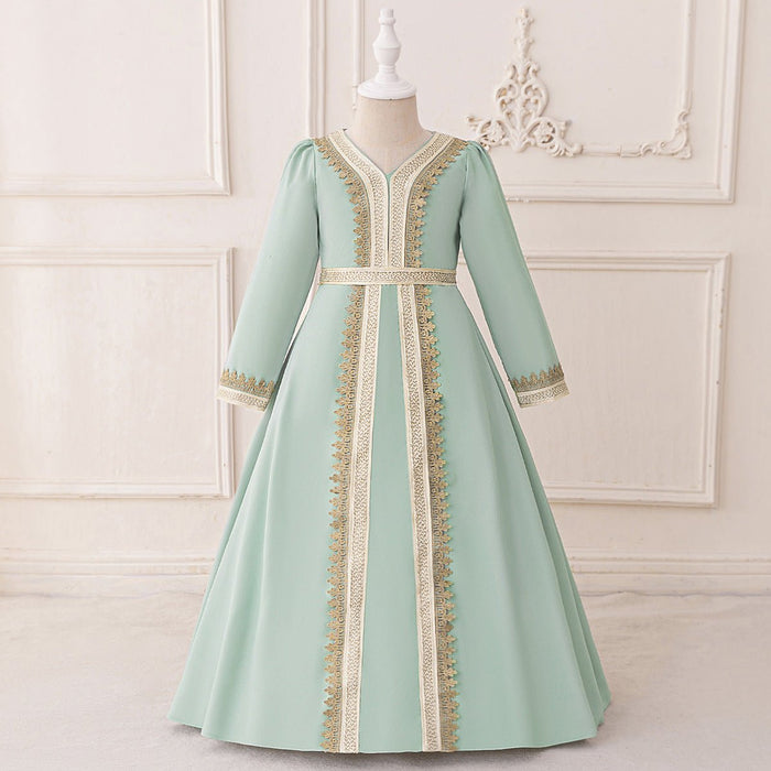 Girls Embroidered Kaftan Dress(MKG019)