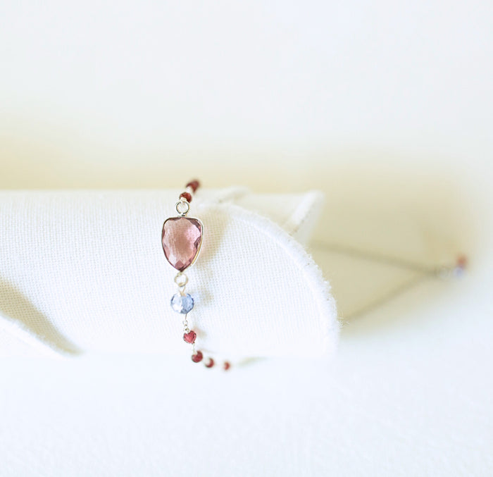 Rhodolite Garnet / Silver / Rhodium Plated