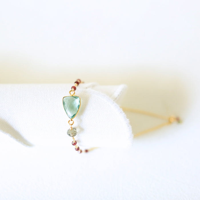 Green Amethyst / 14k Gold Plated