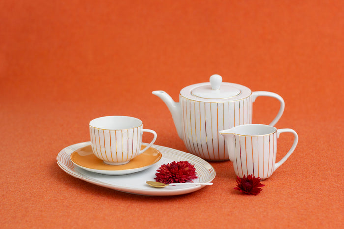 Golden Orbit Tea Cup & Saucer (Set of 2)