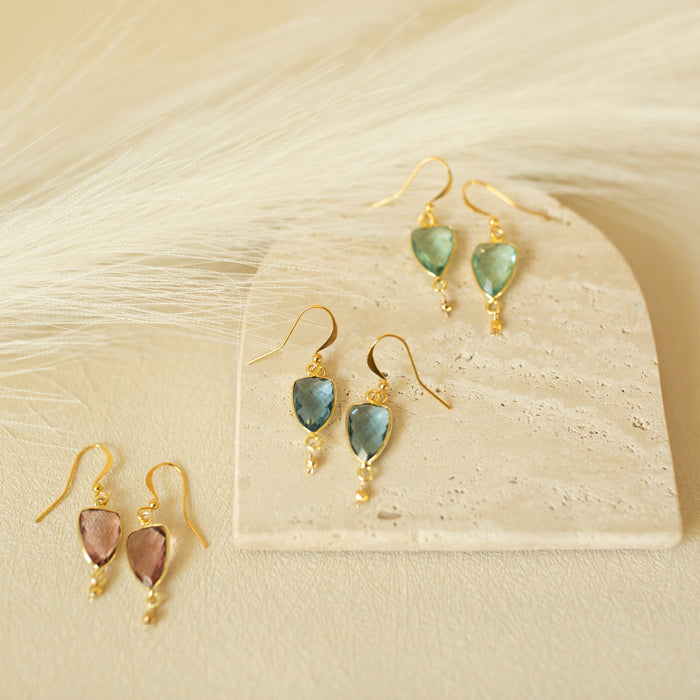 Green Amethyst Gold Isla Earrings