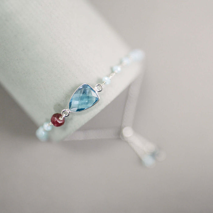 London Blue Quartz / Rhodium / Silver