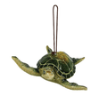Green Sea Turtle Ornament – Coastal Resin Décor (4"L x 4"W)