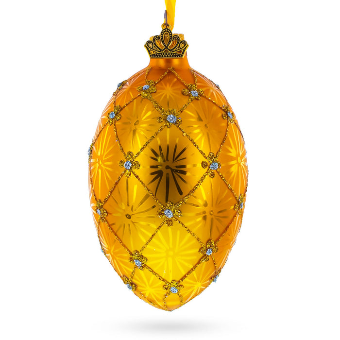 Hand-Painted 1897 Coronation Royal German Glass Egg Ornament — 4 Inches