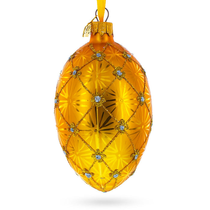 Hand-Painted 1897 Coronation Royal German Glass Egg Ornament — 4 Inches