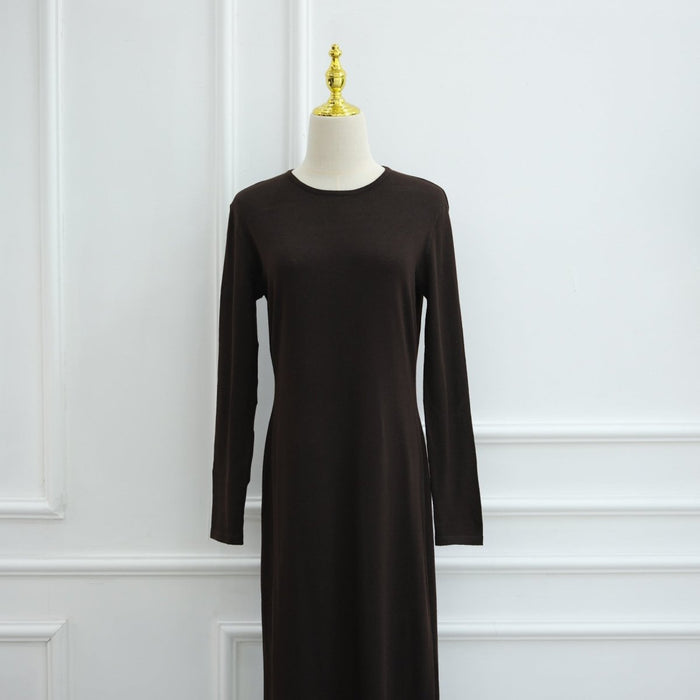 Dark coffee inner dress / M