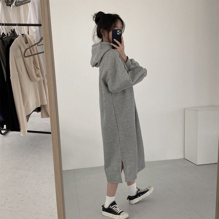 Hooded Pullover Long Sweatshirt (MS072)