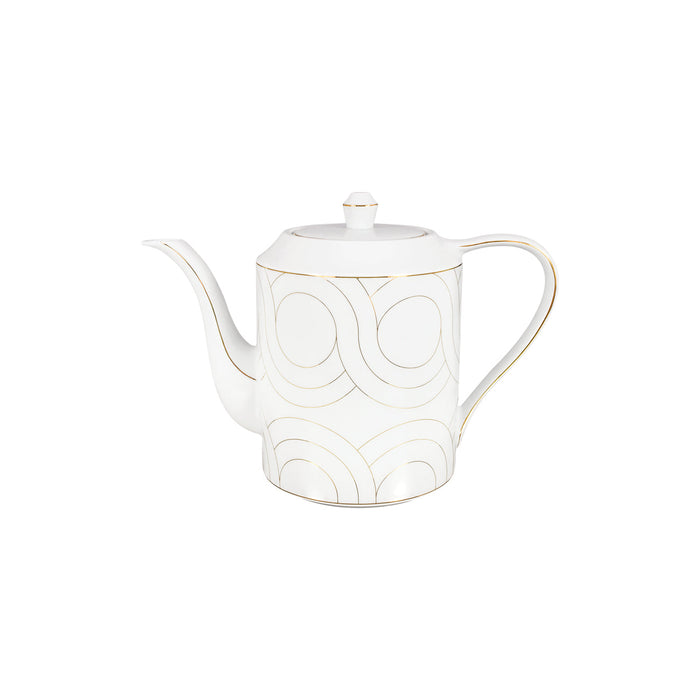Infinity French Porcelain Gold-Trimmed Teapot | Made in Portugal