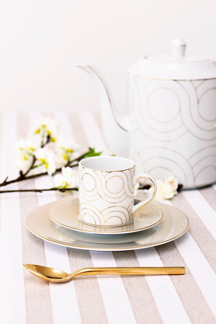 Infinity French Porcelain Gold-Trimmed Teapot | Made in Portugal