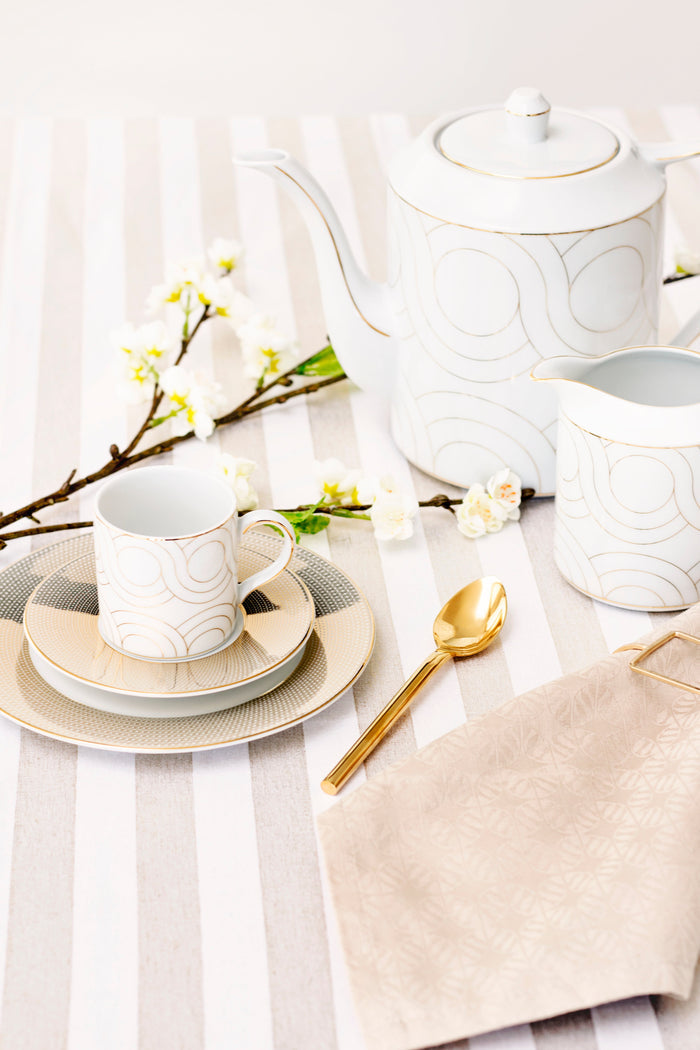 Infinity French Porcelain Gold-Trimmed Teapot | Made in Portugal