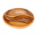 Kenyan Olive Wood Round Divided Serving Platter 8"