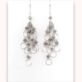 Labradorite Silver Chain Loop Earrings