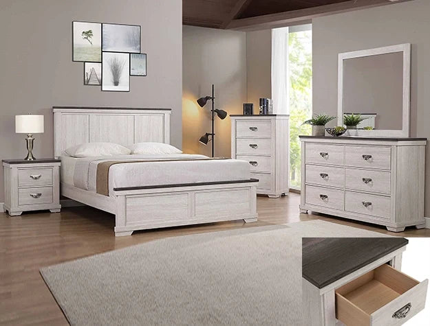 Crown Mark Furniture Leighton Twin Panel Bed in White B8180-T image