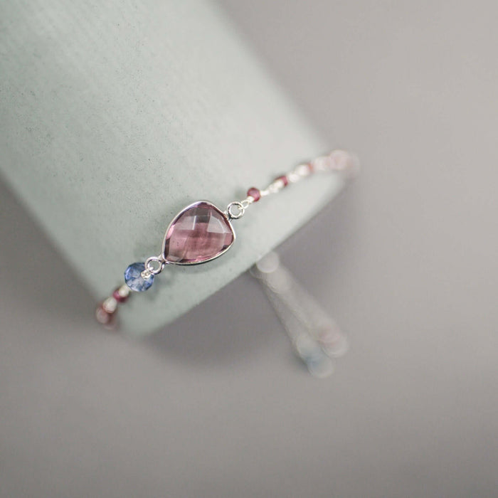 Rhodolite Garnet / Rhodium / Silver