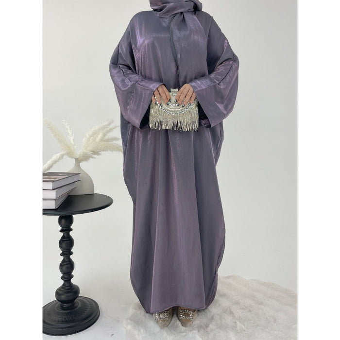 Luxury Bubble Sleeve Abaya Dress | Muslim Elegant Evening Wear Glossy Modest Robe (MA245)