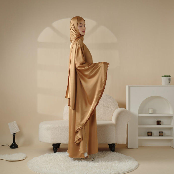 Luxury Satin Floaty Kaftan Abaya With Matching Hijab (MA054)