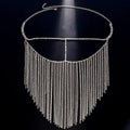 MAC054 Rhinestone Tassel Face Chain Mask - Bling Cover for Parties & Events