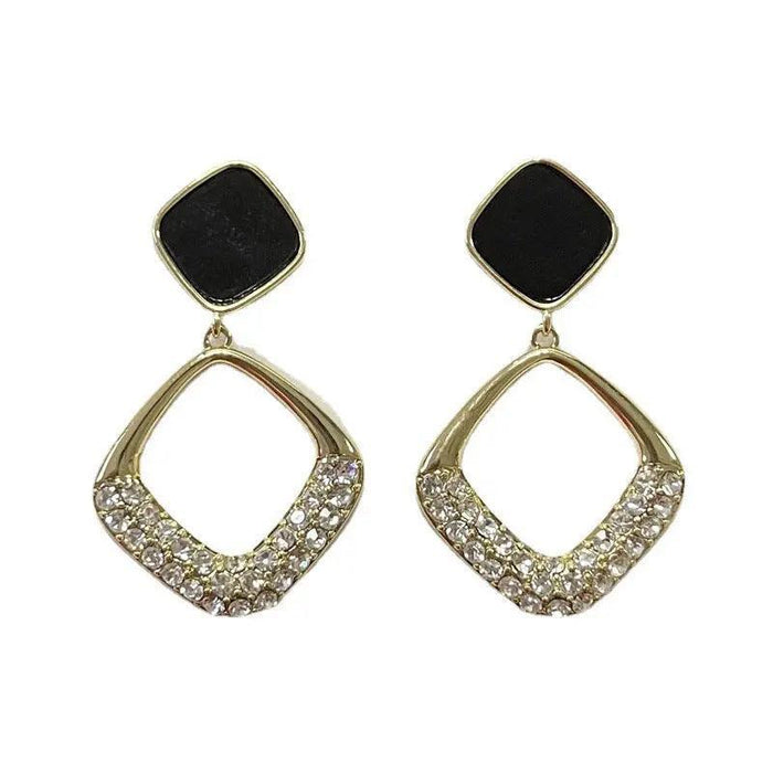 MAC099 version square geometric diamond earrings
