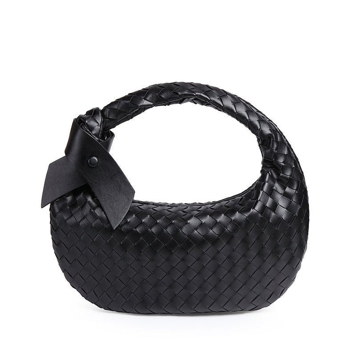 MAC168 Simple And Sstylish Woven Leather Handbag(No bow)