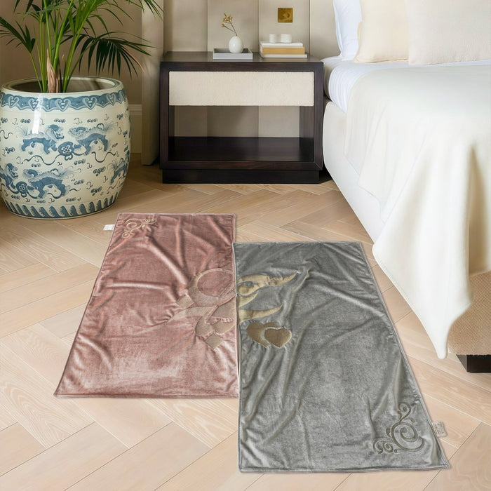 Meaningful Arabic Art German Velvet Couples Prayer Mat Set Interactive Pattern Prayer Mat (MR081)