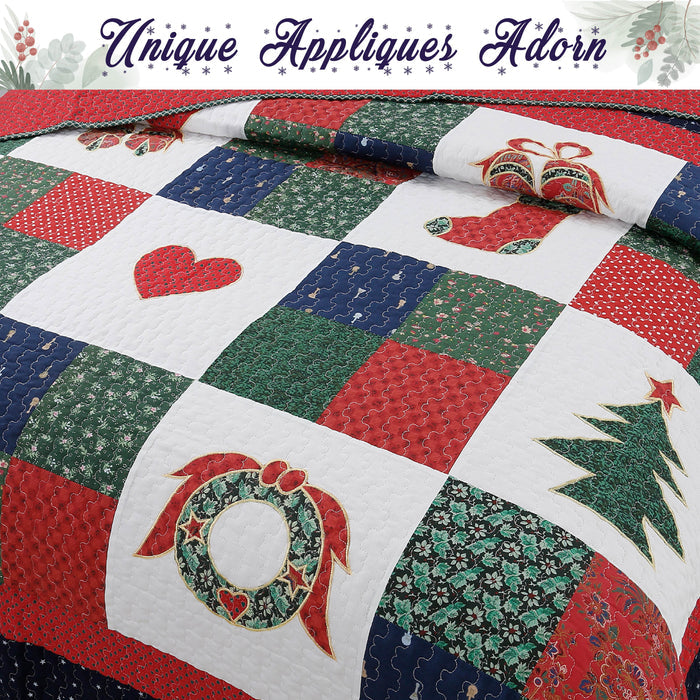 Merry Christmas Reversible Quilt Bedding Set