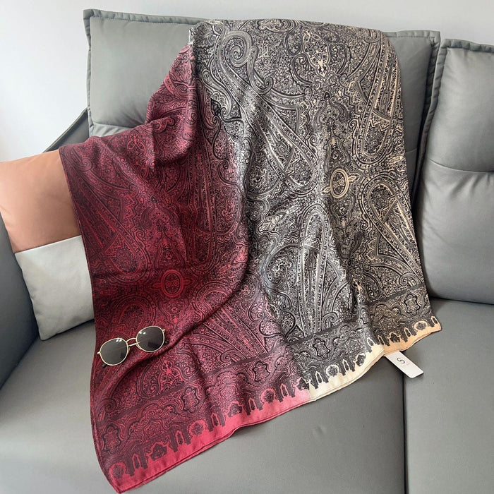 MH058 Cashew Printed Cotton And Linen Thin Hijab