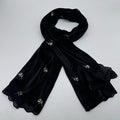 MH080 Breathable And Cool Crepe Embroidered Hijab