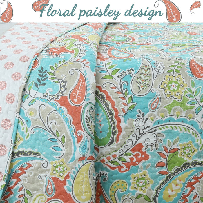 Mirage Paisley Reversible Quilt Bedding Set