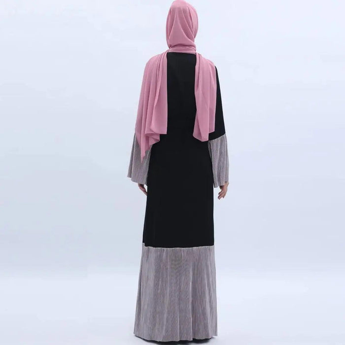 MO 001 Trumpet Sleeve Open Abaya With Pleated Design