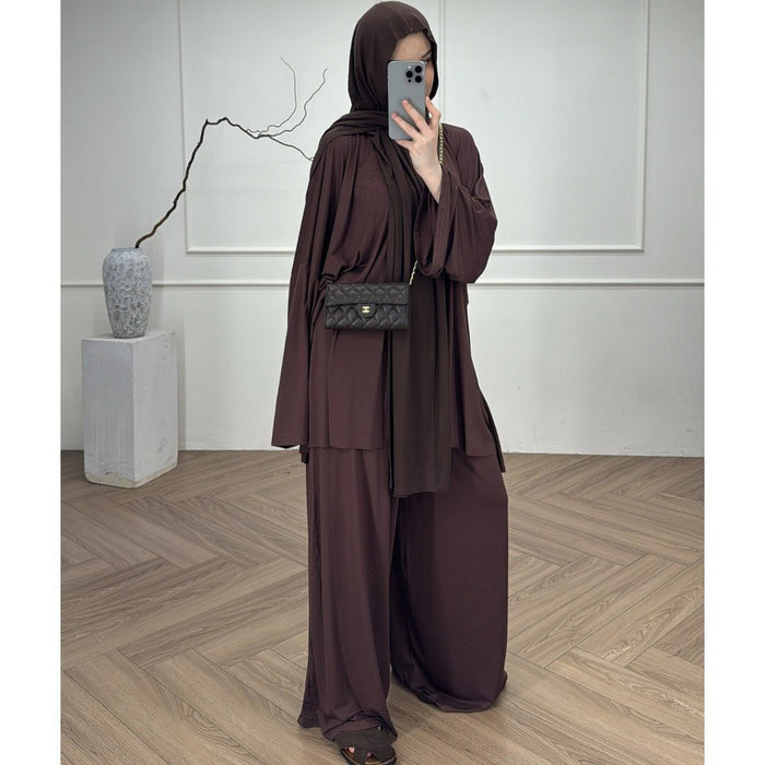 Modal Jersey Two-Piece Set | Muslim Women's Loose Fit Abaya (MS098)